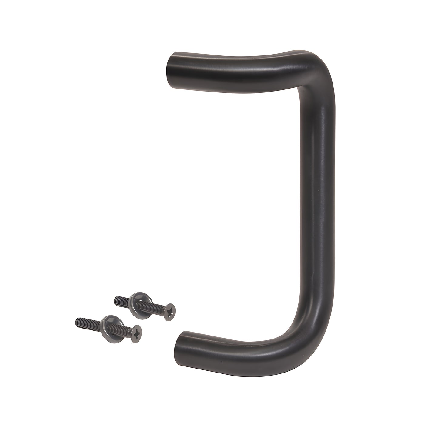 Oil-rubbed bronze 1 in solid aluminum offset pull handle with two thru-bolts (8 in center-to-center), SKU M174810B