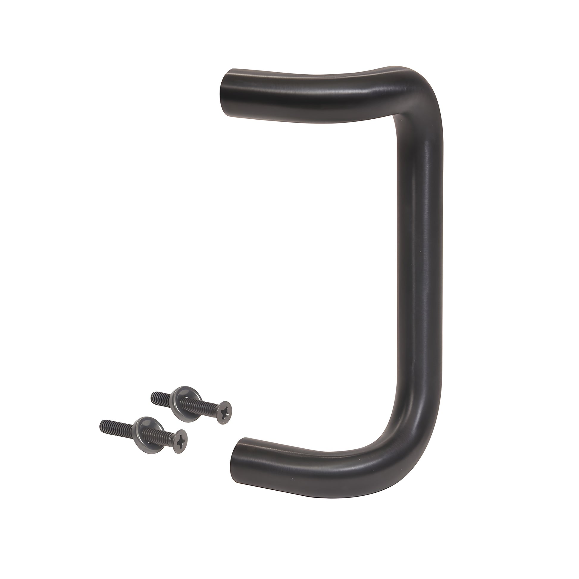 Oil-rubbed bronze 1 in solid aluminum offset pull handle with two thru-bolts (8 in center-to-center), SKU M174810B