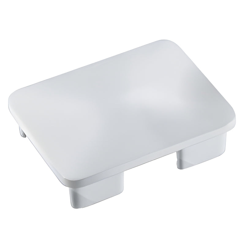 PC1EWS silver metallic rectangular aluminum post top cap for CRL post extrusions, slip-in painted finish.