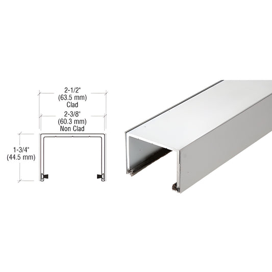 SD1TTBS brushed stainless steel top track for bottom-rolling sliding doors, 120in length, 1-3/4in height.