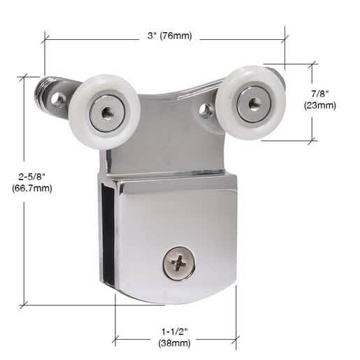 CRL Brite Anodized 3/8" Top Hanger Bracket for Cottage Series Sliders - Product Image 2
