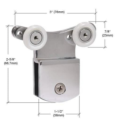 CRL Brite Anodized 3/8" Top Hanger Bracket for Cottage Series Sliders - Product Image 2