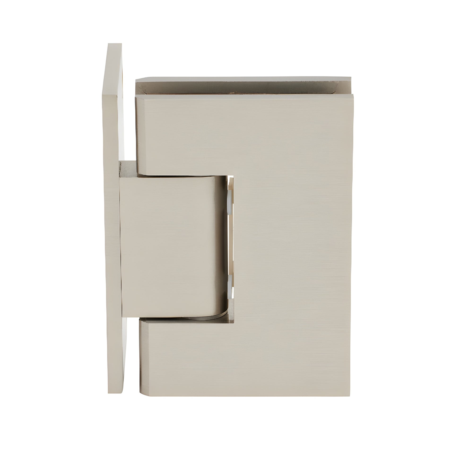 MEL044BN Melbourne brushed nickel solid brass offset wall-mount shower door hinge for 8-12mm tempered glass