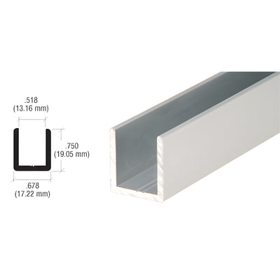 CRL Satin Anodized 1/2" Fixed Panel Shower Door Deep U-Channel - 144"