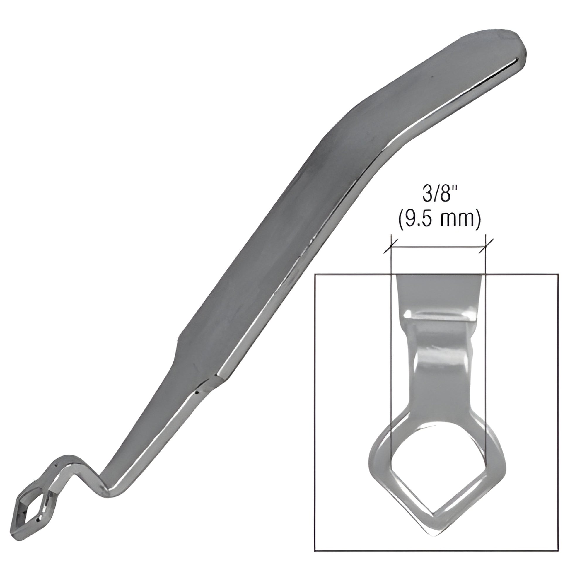 CRL DT110 steel locking-strip insertion tool - bent handle with eye tip and heel press, fits 3/8" (10 mm).