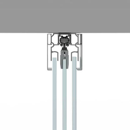 CRL50 Satin Anodized Sliding Door with Two Fixed Sidelites, Ceiling Mount Kit - Image 2