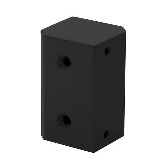 Matte black CRL surface-mounted strike plate block, non-handed - SKU 1295SPBL, fits 2-3/8" post