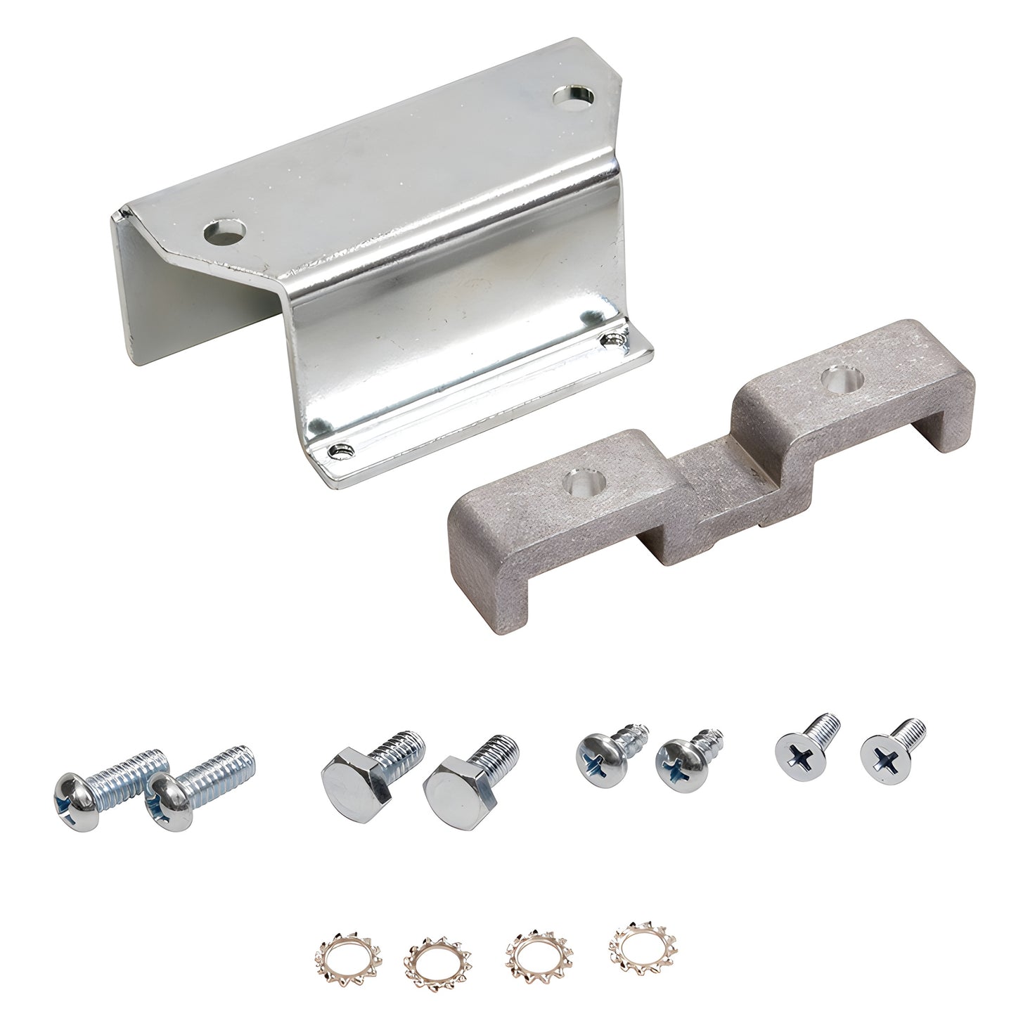 CRL8010RK4 retrofit mounting clip set for 4" Kawneer Husky headers, metal brackets, screws and lock washers