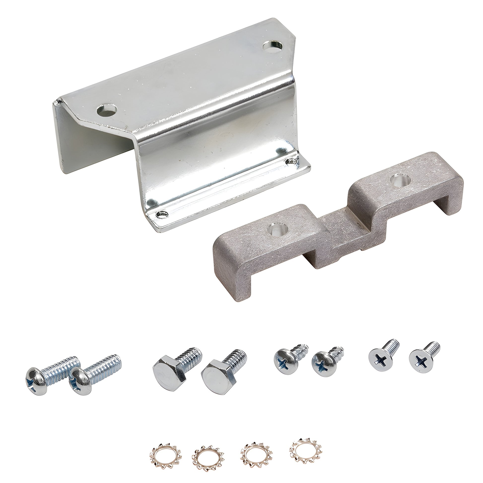 CRL8010RK4 retrofit mounting clip set for 4" Kawneer Husky headers, metal brackets, screws and lock washers