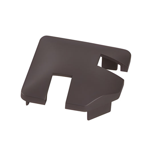 NC1LBRZ matte bronze aluminum notched rectangular post top cap for glass windscreens, slip-in finish.