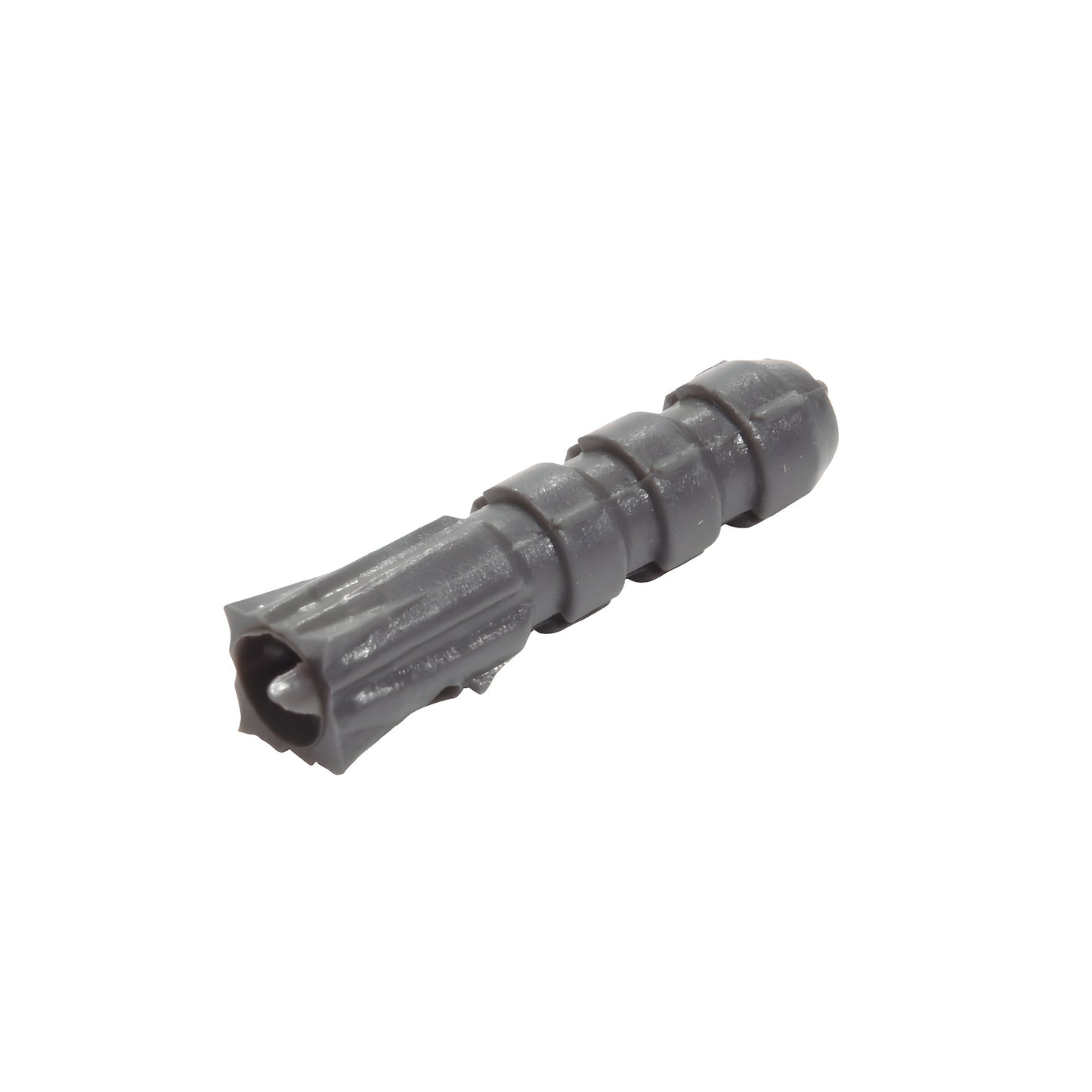 Gray P1319C plastic wall anchor, ribbed split design for concrete, block and drywall