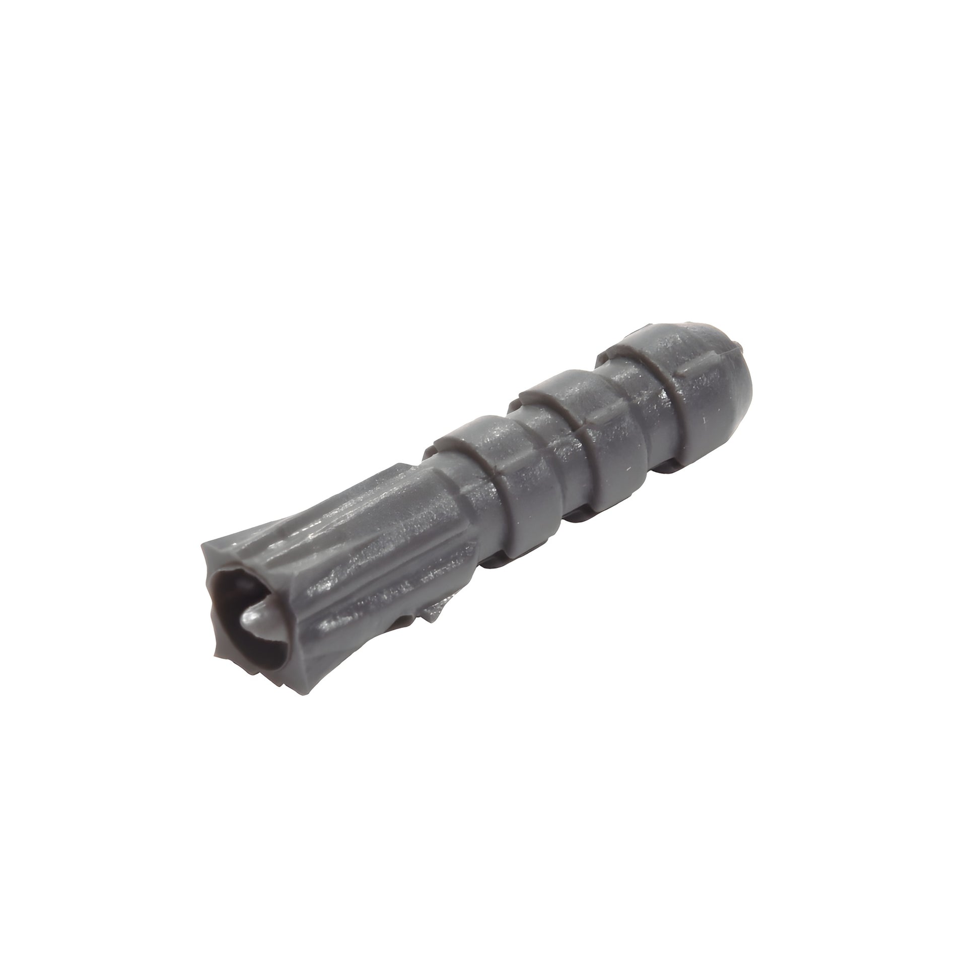 Gray P1319C plastic wall anchor, ribbed split design for concrete, block and drywall