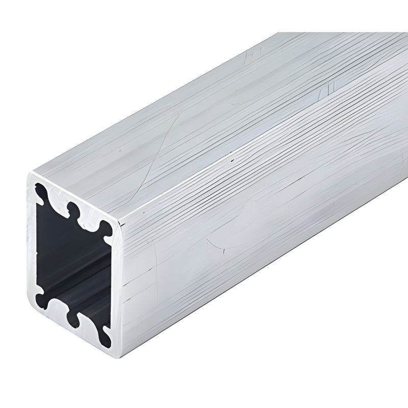 PST8 chromate aluminum 1-5/8"x2" square core-mount stanchion, hollow profile for ARS aluminum railing systems