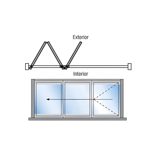 Monterey S80CW 3-panel right-hand bi-fold exterior door, outswing raised sill, black bronze anodized, SKU M3A30R0DUL