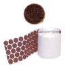 Brown felt adhesive bumper pads, 3/4-inch circles on a roll (1/16-inch thick), bulk 1,000 per roll.