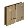 GEN180BBRZ Geneva solid brass 180 glass-to-glass shower hinge, brushed bronze finish, square profile, self-centering