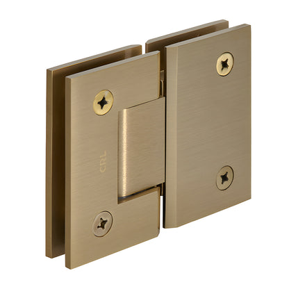 GEN180BBRZ Geneva solid brass 180 glass-to-glass shower hinge, brushed bronze finish, square profile, self-centering