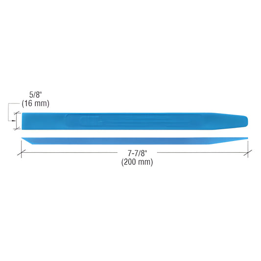 CRL220 blue plastic stick tool, 7-7/8 in (200 mm), tapered and chisel ends for caulking and glazing.