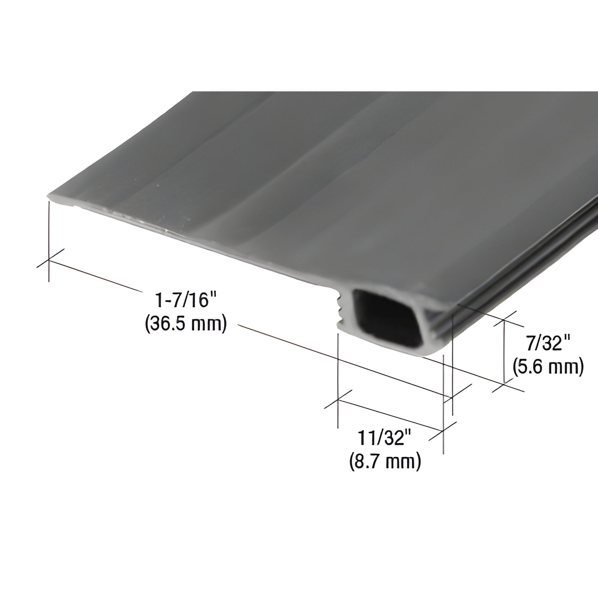 Black vinyl bug strip B705 for sliding glass doors, flexible flap adjustable 3/4-1-7/16".