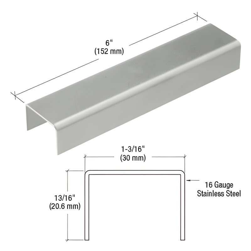 L10CSM mill-finish 6063 T5 aluminum connector sleeve, 6in long, for 11 gauge cap rail splices, ready-to-install
