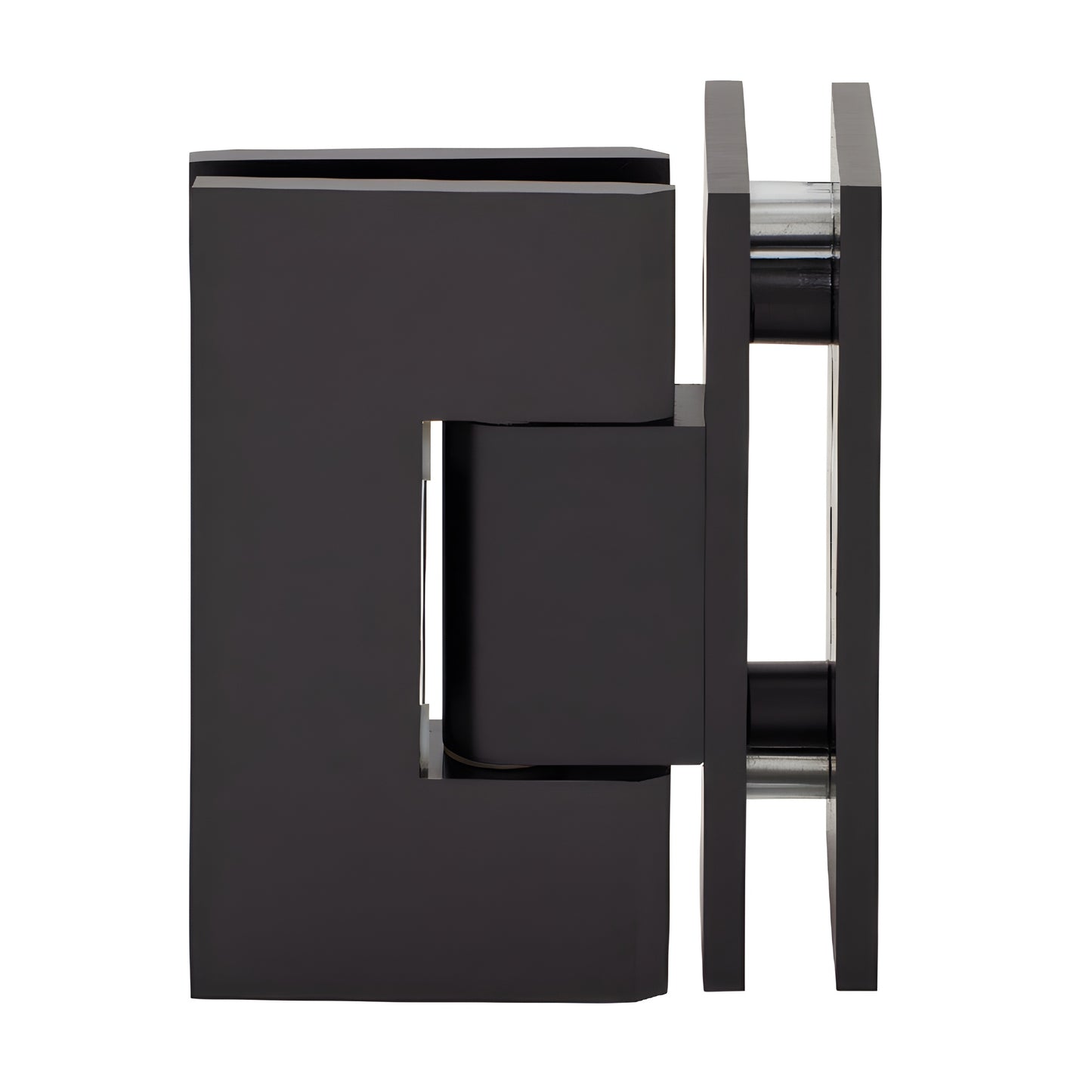 Oil-rubbed bronze Geneva glass-to-glass shower hinge GEN0920RB, square profile, solid brass, 90 self-centering