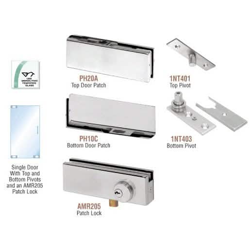 CRL Brushed Stainless Patch Door Kit with Lock - Sleek, Secure, and Modern Design