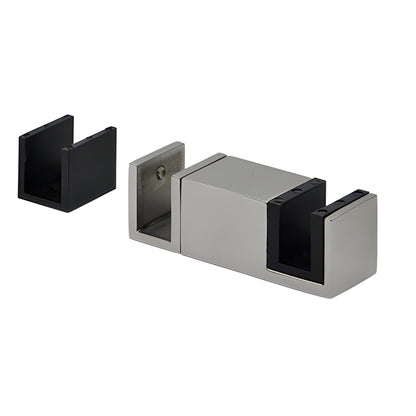 CRE78BS: Crescent brushed stainless top-rolling sliding shower door system, 78" header, one sliding door and fixed panel