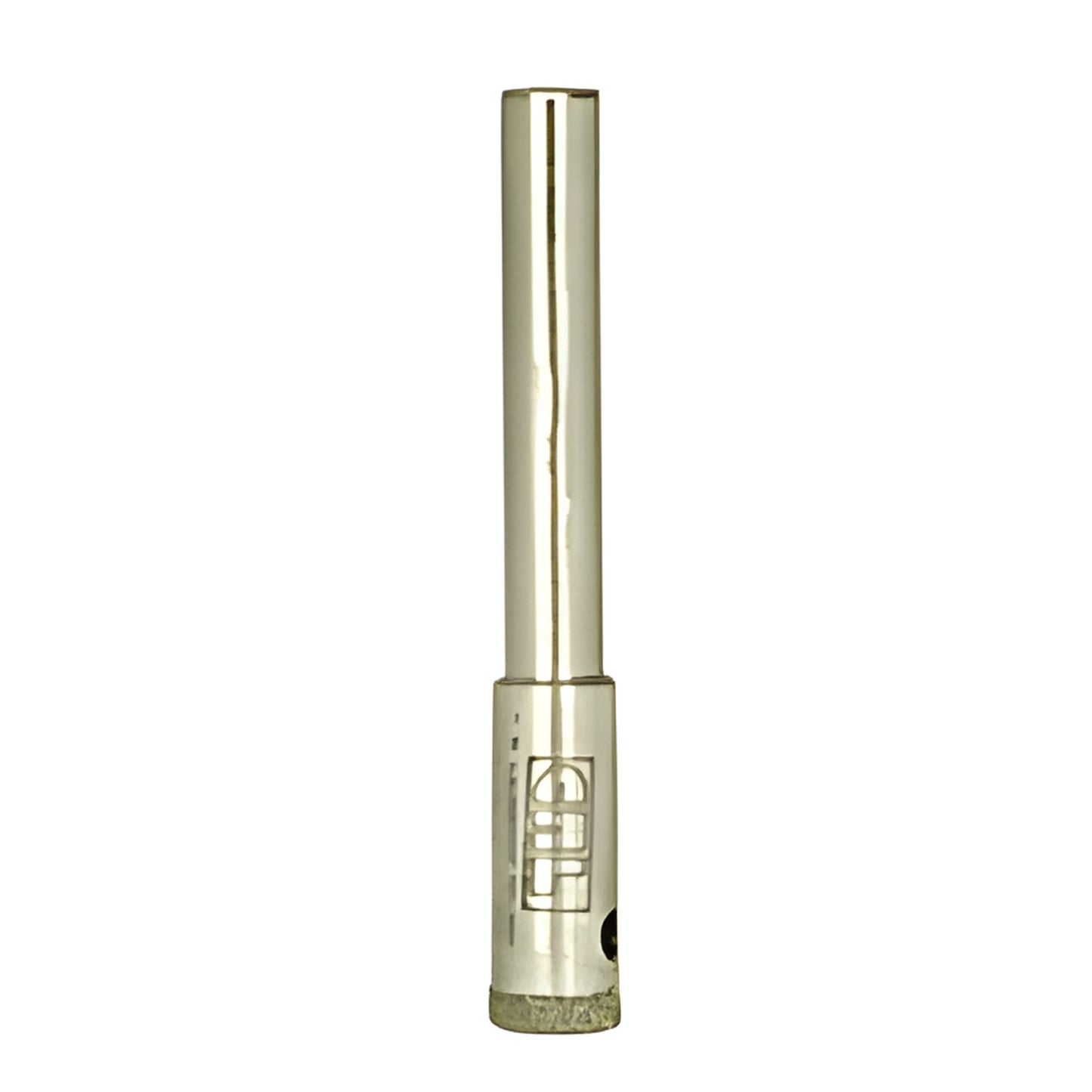 EDD12 1/2" continuous-rim diamond drill bit, plated steel with 3/8" reduced round shank for glass and tile