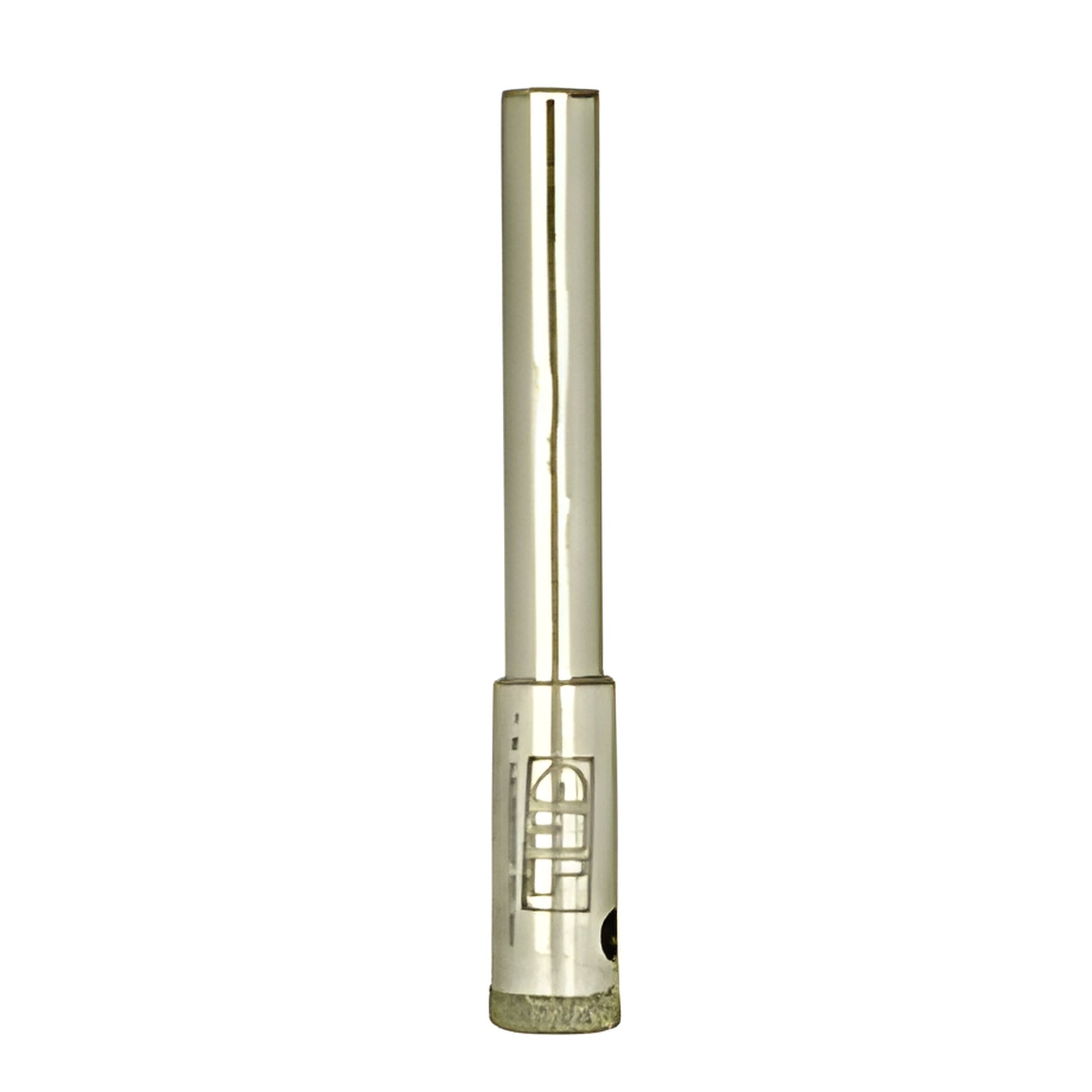 EDD12 1/2" continuous-rim diamond drill bit, plated steel with 3/8" reduced round shank for glass and tile