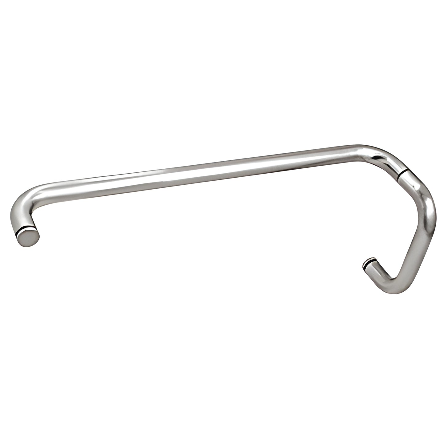 Polished chrome tubular brass glass door pull and 18" towel bar combo (6" pull, 3/4" diameter)