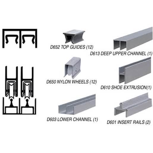 CRL Satin Anodized Deluxe Track Assembly with Nylon Wheels for Smooth Sliding Doors