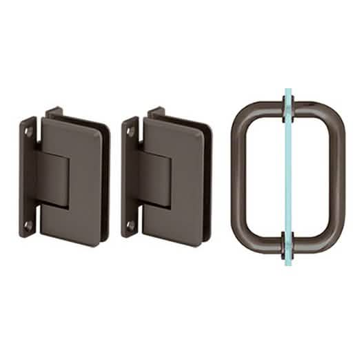 CRL Oil Rubbed Bronze Pinnacle Shower Pull and Hinge Set - Elegant & Durable Design