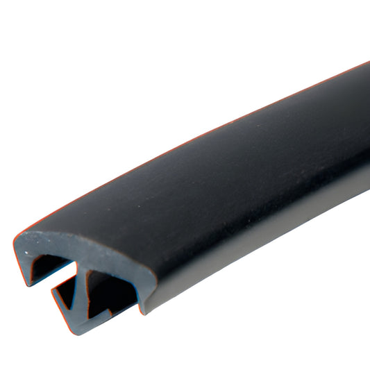 VS100 black Santoprene glazing vinyl extrusion profile for storefront/division bars.