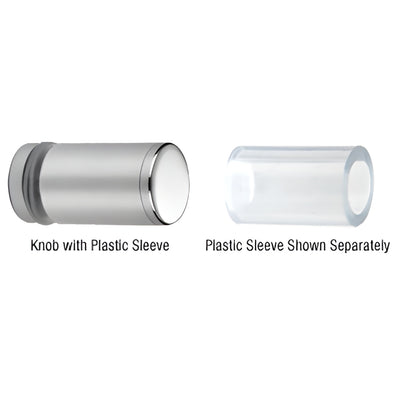 CRL Chrome Cylinder Style Single-Sided Shower Door Knob With Plastic Sleeve