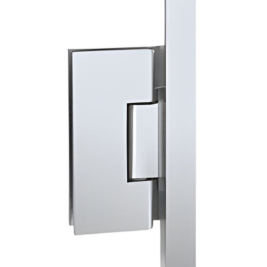 Polished chrome Vienna series heavy-duty frameless shower door hinge (72") SKU V1E03372CH