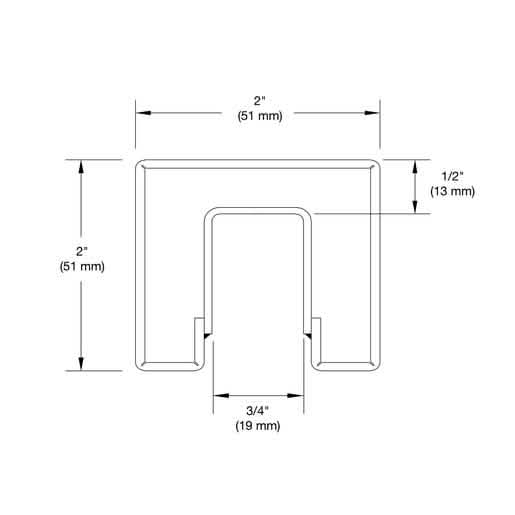 "CRL Brushed Stainless Square Cap Rail for 1/2" to 5/8" Glass - Modern Crisp Corner Design