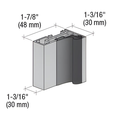 CRL Fallbrook 3m Matte Black Wall-to-Glass Door Frame Profile