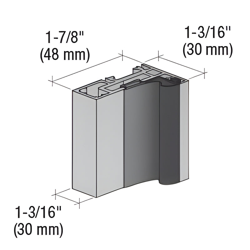Matte black aluminum wall-to-glass door frame profile with integrated gasket, fits 8-12mm glass. SKU FW2GD3MBL.