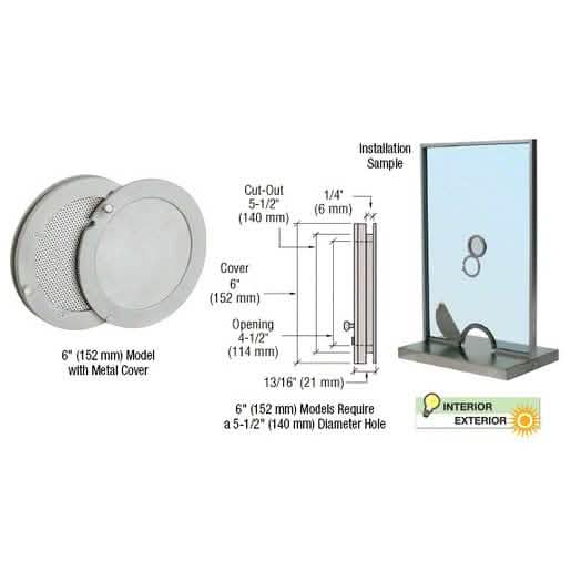 CRL Satin Anodized 6" Metal Cover Speak-Thru for clear communication and durability.