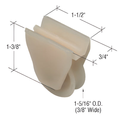 CRL 1-1/4" Nylon Sliding Glass Door Replacement Roller, 3/4" Housing for Likit Doors
