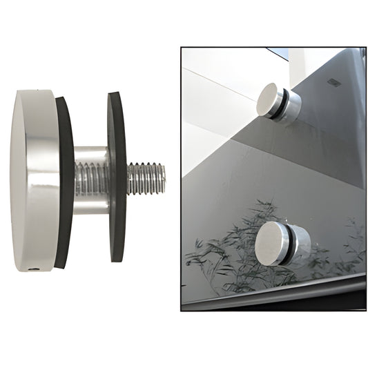 RCAP2BS 2" brushed 316 stainless round replacement standoff cap for glass rail systems, includes gaskets and screw