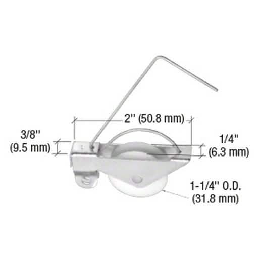 CRL 1-1/4" Nylon Sliding Screen Door Roller - Durable Spring Tension for Smooth Operation
