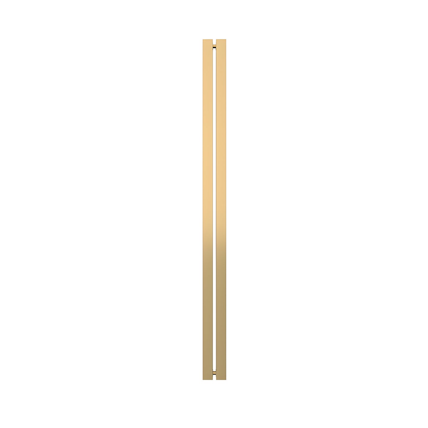 HPH480SB satin brass O-style square tubular back-to-back shower slider handle for 3/8" glass, minimal modern design.