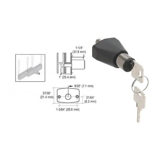 CRL Black Chrome Sliding Door Lock - Keyed Alike for Enhanced Security and Style.
