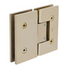 Brushed bronze squared brass Vienna adjustable glass-to-glass shower hinge (SKU V1E380BBRZ)