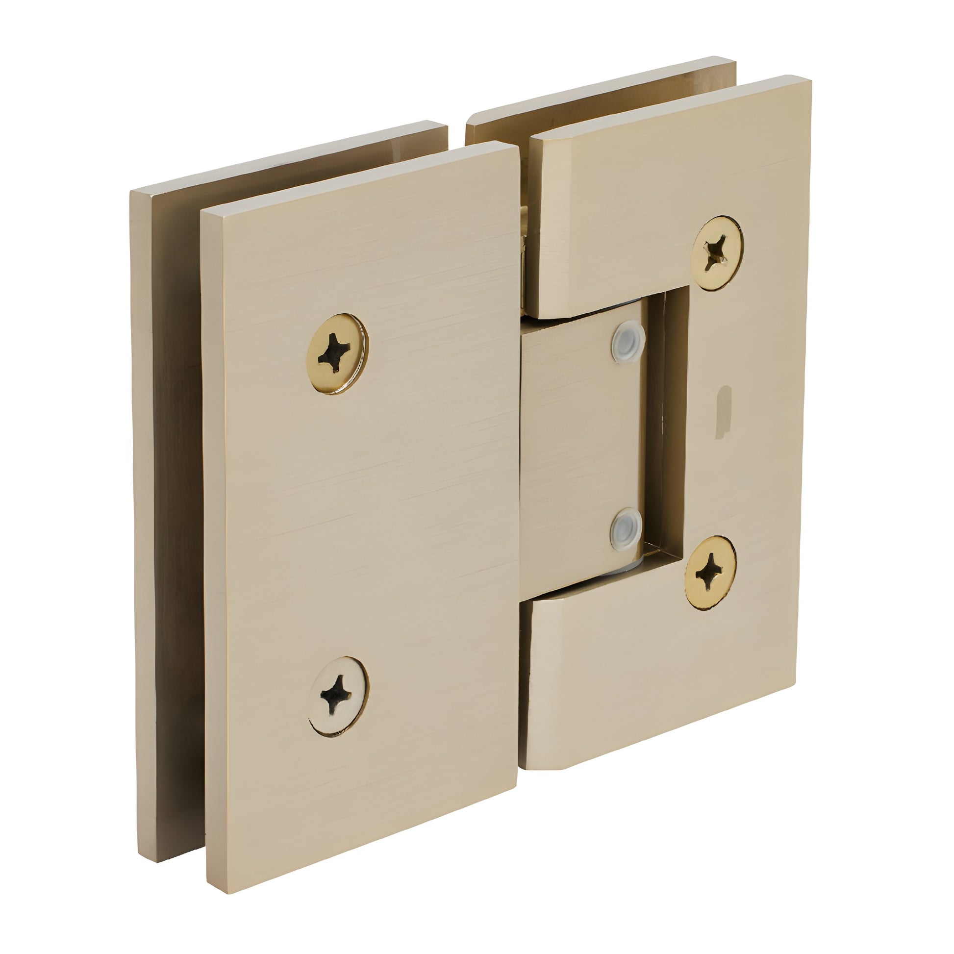 Brushed bronze squared brass Vienna adjustable glass-to-glass shower hinge (SKU V1E380BBRZ)