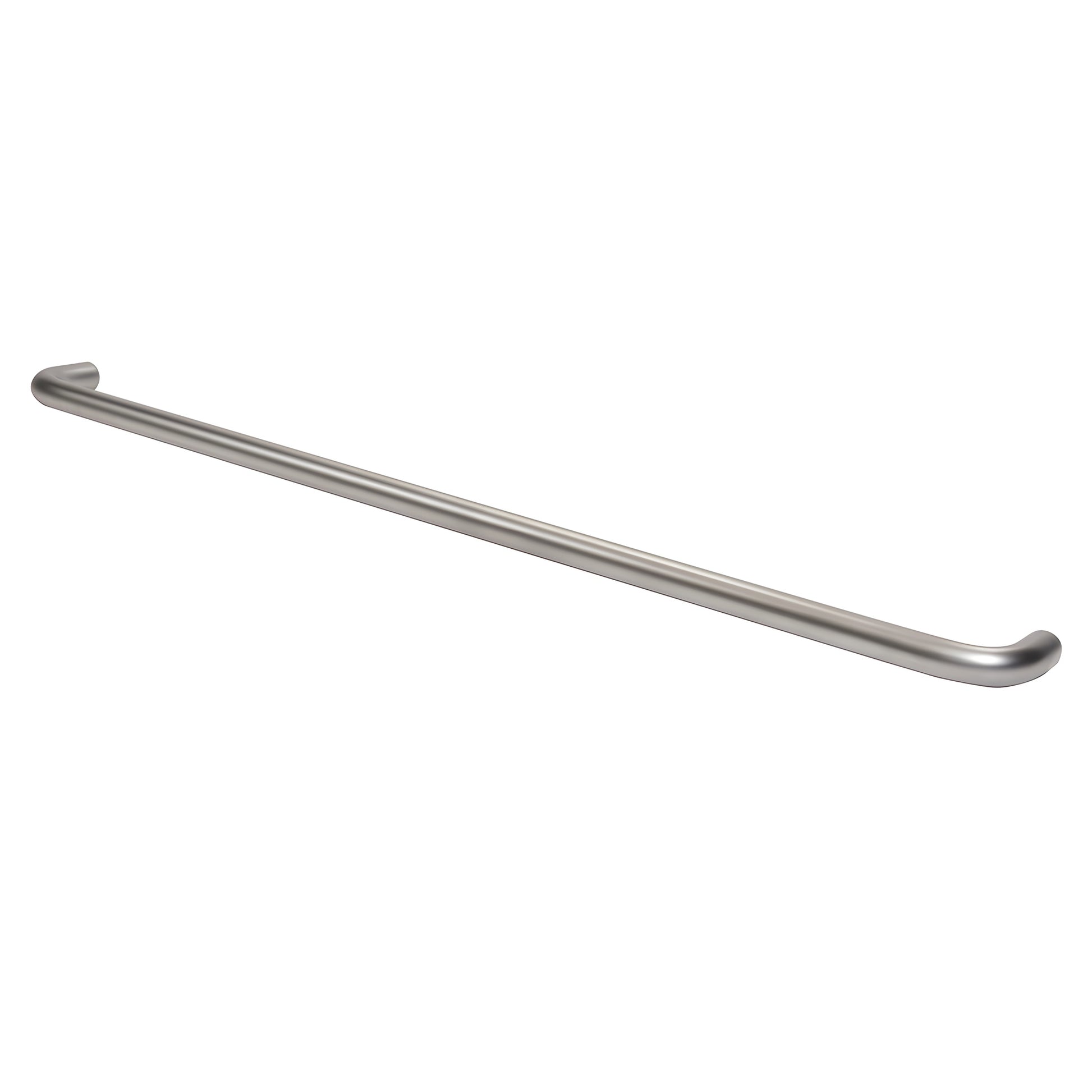 Clear-anodized 1" diameter aluminum single-sided pull handle, 33" center-to-center, solid tubular design.