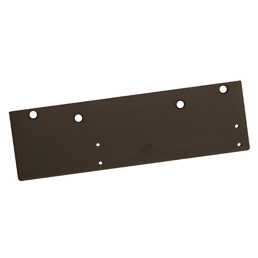 LCN 146018PA dark bronze drop plate for parallel-arm door closers, narrow top rail retrofit, 4-3/8 in height.
