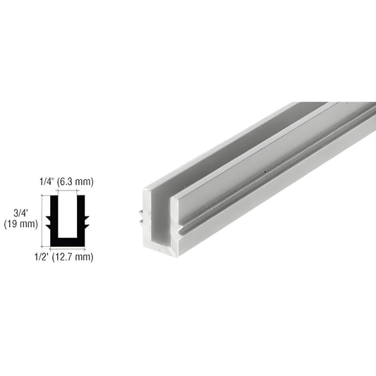 Satin-anodized CRL guide channel for overhead sliding/bi-fold doors, 120 in, recessed U-profile 3/4" x 1/2".
