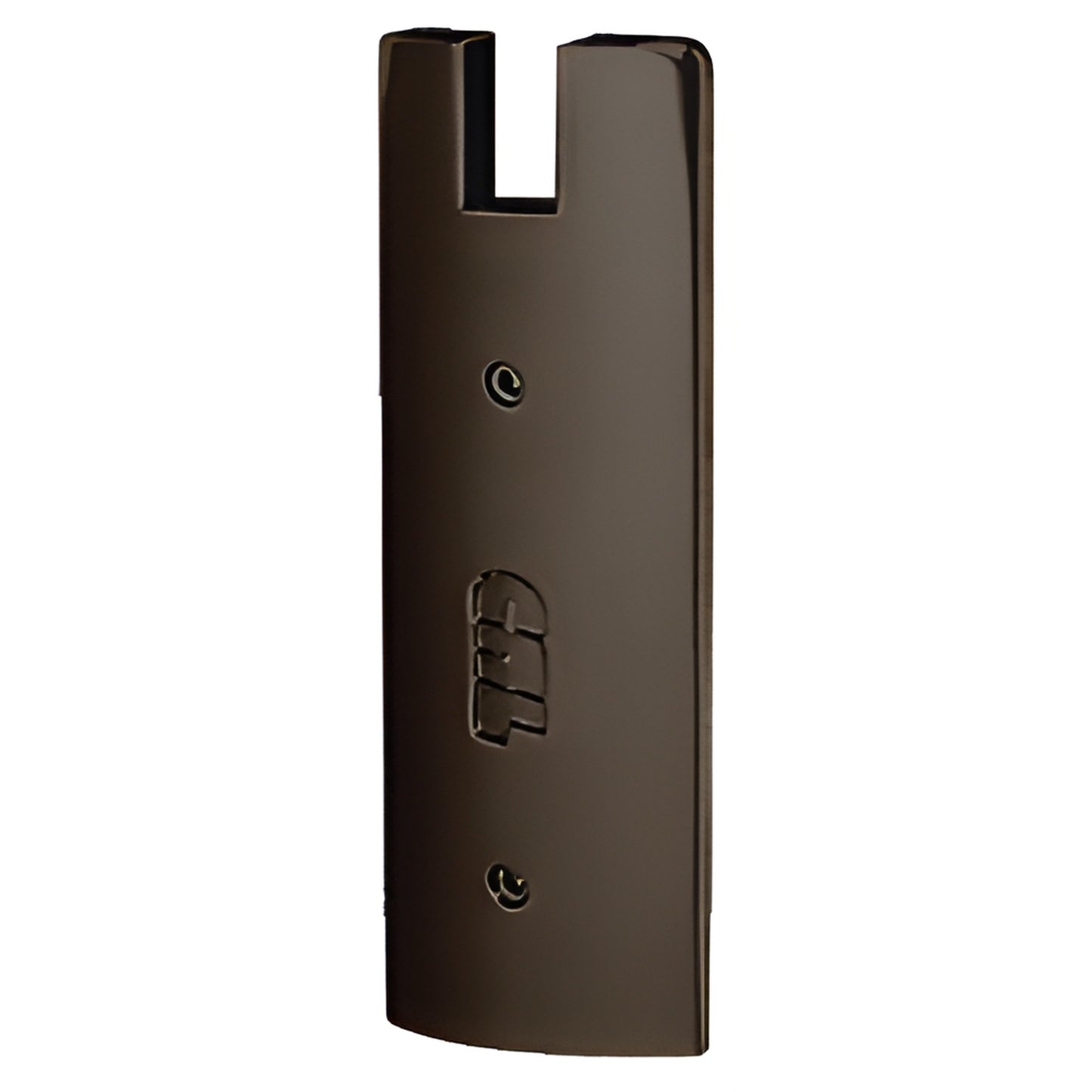 Oil rubbed bronze aluminum square end cap for Wedge Lock door rails, 6 in tall (SKU DREC6S0RB)